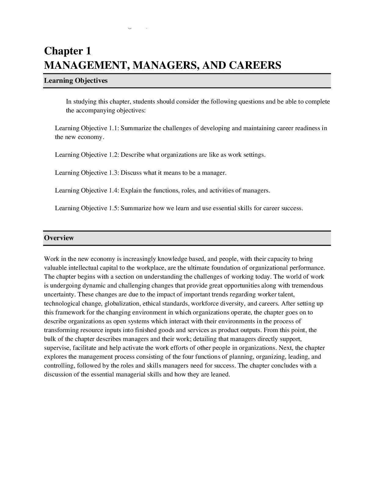Recommended document preview for Management, 14e Schermerhor, Bachrach (Solutions Manual)